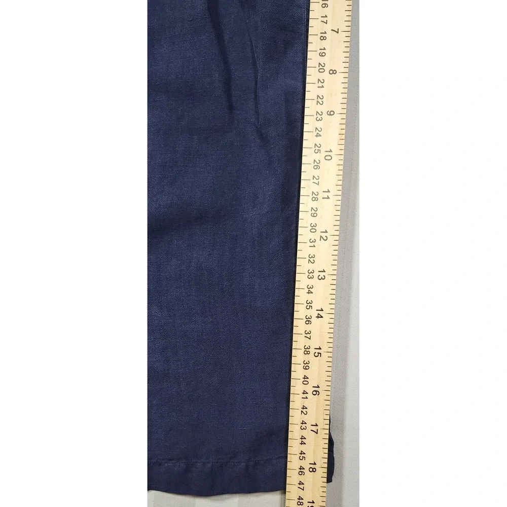 Vintage Polo Ralph Lauren Mens L Navy Button Linen Silk Short Sleeve Shirt Loop - Picture 6 of 7